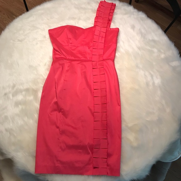 Jessica Simpson Coral One Shoulder Ruffle Dress - Picture 4 of 8